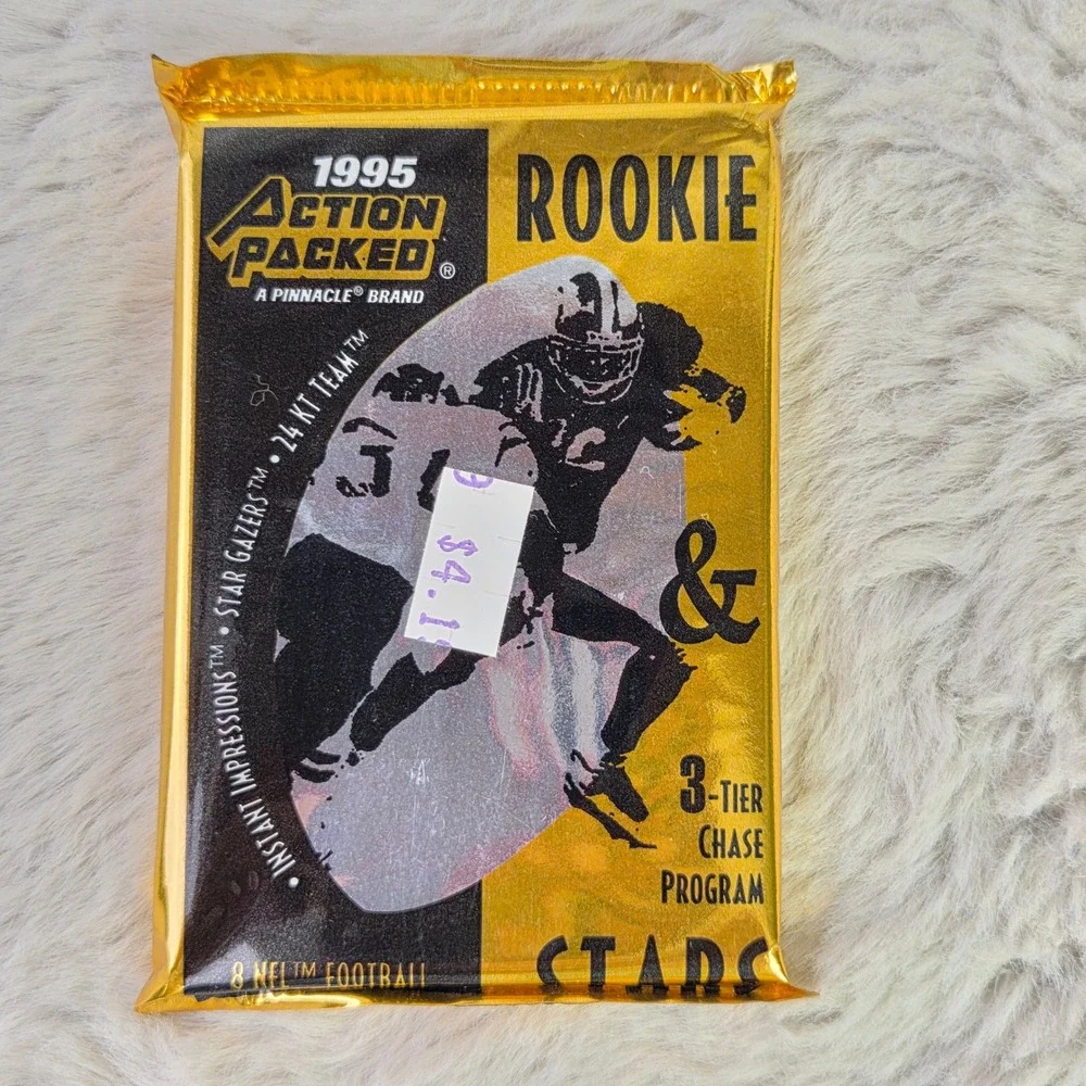 1995 Action Packed Rookie & Stars NFL Football 2 Unopened Packs Pinnacle Gold